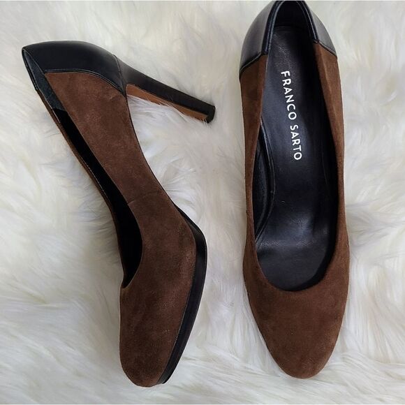 Franco Sarto Brown Leather Pumps Size 8 - Picture 3 of 11